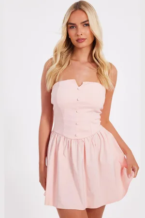 Quiz Womens Pale Bandeau Mini Dress - 12