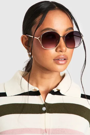 Boohoo Womens Silver Frame Oversized Sunglasses - - One Size