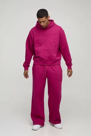 Boohoo Oversized Boxy Varsity 25 Debossed Hooded Tracksuit - - XL