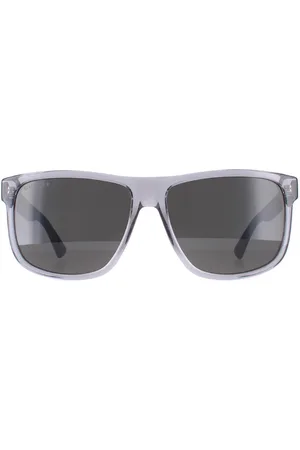 Gucci Rectangle Transparent and Black Polarized GG0010S - One Size