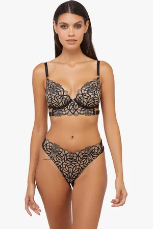 Wolf & Whistle Womens Aisha Optical Embroidered Ring Bra - 32B
