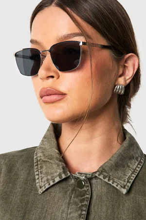 Boohoo Womens Metal Frame Square Sunglasses - - One Size