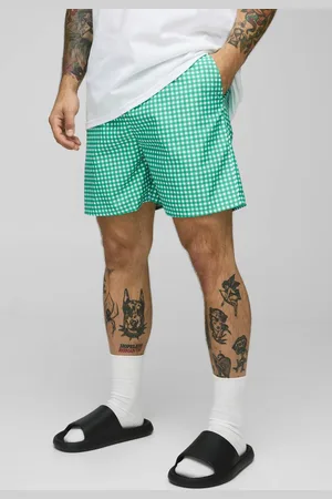 Boohoo Mid Length Mirco Check Swim Short - - M
