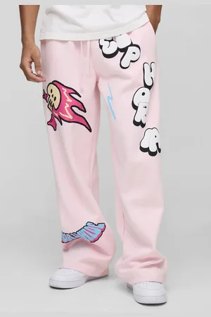 Boohoo Wide Leg Doodle Graphic Puff Print Jogger - - XL