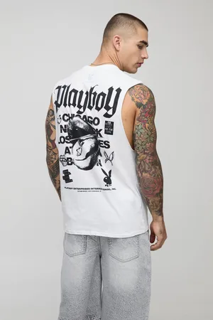 Boohoo Playboy License Printed Droparm vest - - L