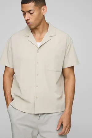 Boohoo Short Sleeve Stretch Boxy Fit Shirt - - M