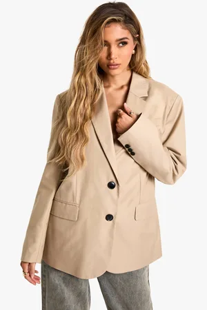 Boohoo Womens Oversized Hem Split Single Breasted Blazer - - 12