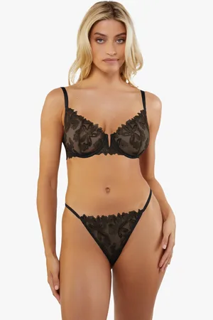 Wolf & Whistle Womens Eva Graphic Embroidered Balconette Bra - 34B