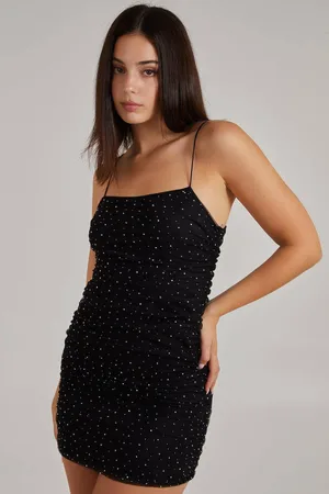 Pink Vanilla Womens Ruched Bodycon Rhinestone Dress - - 12