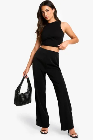 Boohoo Womens Petite Straight Leg Trouser - - 16