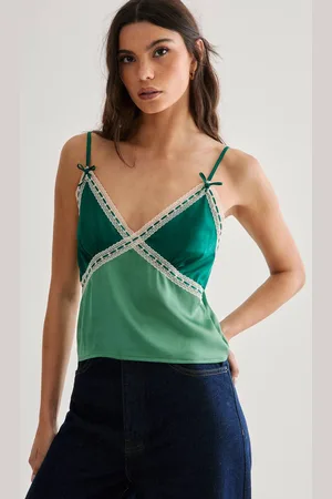 NASTY GAL Womens Ribbon Trim Satin Cami Top - - 18