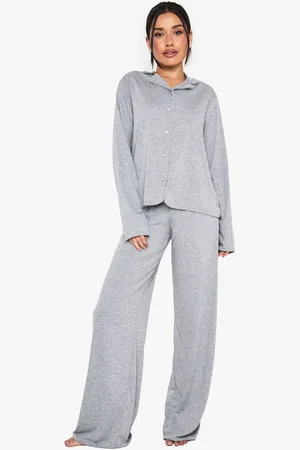 Boohoo Womens Tall Long Sleeve Shirt & Trousers Pyjama Set - - 12