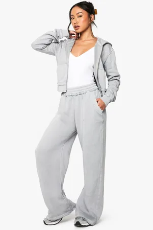 Boohoo Womens Washed Expose Seam Extreme Oversized Wide Leg Jogger - - S