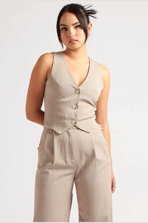 Urban Bliss Womens Striped Waistcoat - - 8