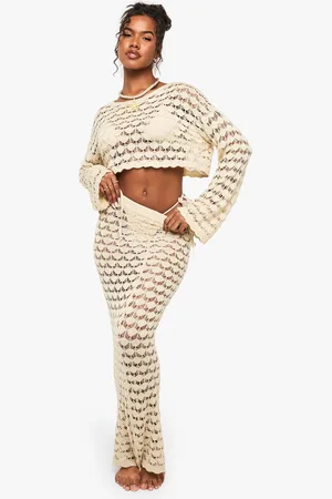 Boohoo Womens Crochet Beach Maxi Skirt - - S
