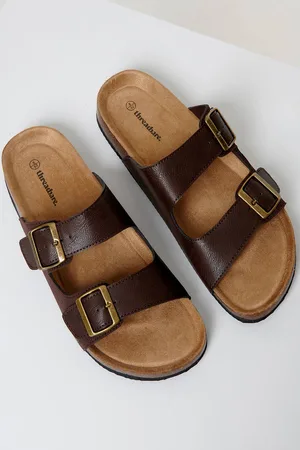 Threadbare Slip On Two Buckle Strap Sandals - - 10