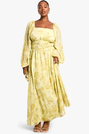 Boohoo Womens PLUS ELASTICATED SQUARE NECK MAXI DRESS - - 18