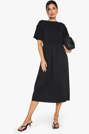 Boohoo Womens Tall Jersey Cotton Mix Smock Dress - - 14