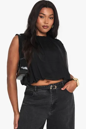 Boohoo Womens Plus mesh blouson top - - 20
