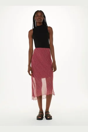 Whistles Womens Dainty Net Tie Detail Midi Skirt - 12