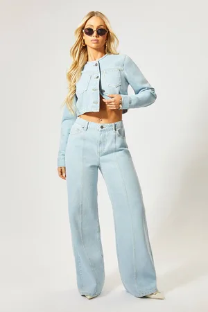 MissPap Womens Pocket Detail Crop Denim Jacket - - 8