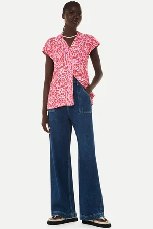 Whistles Womens Blurred Strokes Print Shirt Printed - - 12
