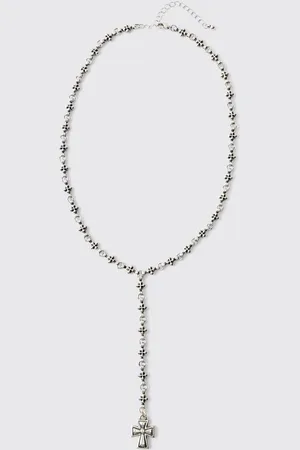 Boohoo Silver Cross Necklace - - One Size