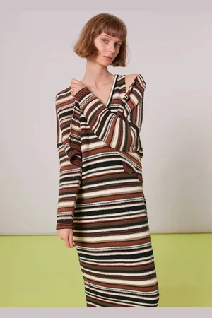 Whistles Womens Willow Striped Knitted Dress - - S