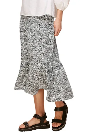 Whistles Womens Mixed Animal Tiered Skirt-Animal Print - - 12