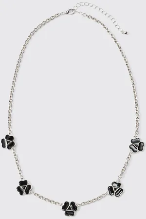 Boohoo Silver Clover Necklace - - One Size
