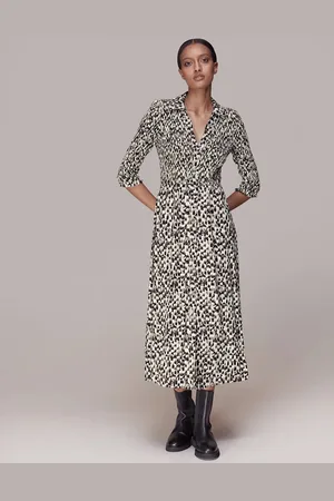 Whistles Womens Speeding Squares Shirred Dress - - 8
