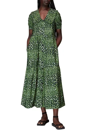 Whistles Womens Animal Collar Dress Animal Print - - 6