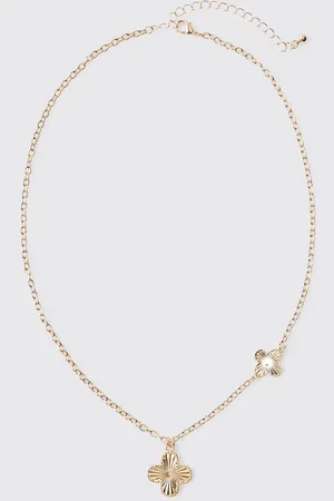 Boohoo Gold Clover Necklace - - One Size