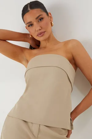 MissPap Womens Tailored Bandeau Split Side Top - - 14