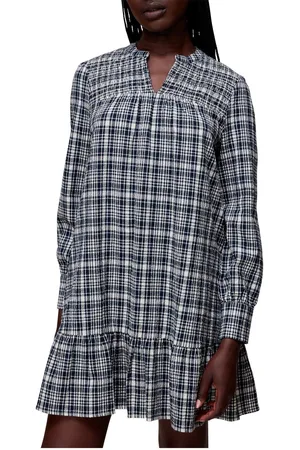 Whistles Womens Seersucker Check Flippy Dress Checked - - 14