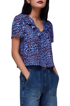 Whistles Womens Animal Cheetah Blouse Animal Print - - 6