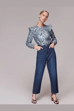 Whistles Womens Animal Metallic Blouse Animal Print - - 12
