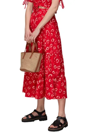Whistles Womens Tie Dye Floral Tiered Skirt-Tie Dye - 8