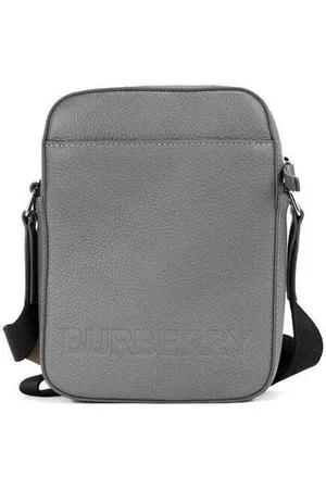 Burberry Womens Embossed Logo Grainy Leather Crossbody Handbag - One Size