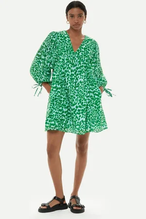 Whistles Womens Smooth Leopard Trapeze Dress - - 10