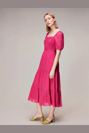 Whistles Womens Amie Flower Charm Print Midi Dress - - 8
