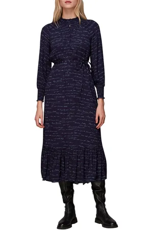Whistles Womens French Handwriting Midi Dress Printed - - 10