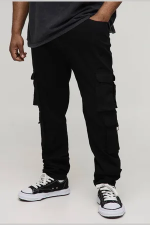 Boohoo Plus Fixed Waist Multi Cargo Stacked Skinny Cargo Trousers - - 42