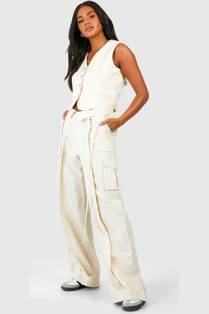 Boohoo Womens Folded Waistband Relaxed Fit Cargo Trousers - - 8