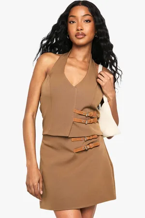 Boohoo Womens Buckle Detail Tailored Mini Skirt - - 10