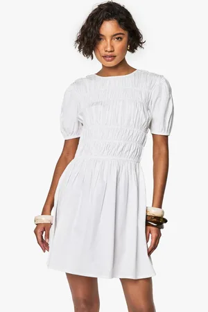 Boohoo Womens Tall Ruched Poplin Skater Mini Dress - - 18