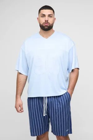 Boohoo Plus Oversized Boxy Hockey Applique T-Shirt & Airtex Shorts Set - - 3XL
