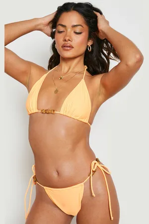 Boohoo Womens Wooden Bead Tie Side Bikini Brief - - 16