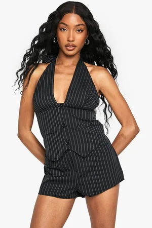 Boohoo Womens Pinstripe Tailored Hot Pant - - 10