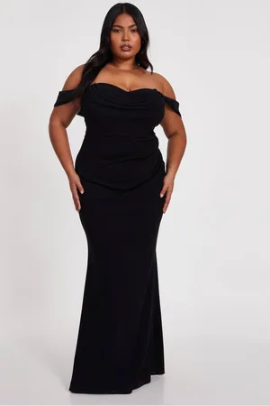 Quiz Womens Curve Chiffon Bardot Maxi Dress - 16